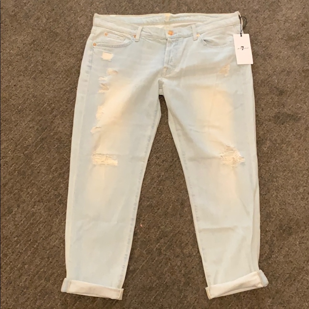 NWT 7 For All Mankind Josefina Destroyed Skinny Boyfriend Jeans 31 - Picture 6 of 12
